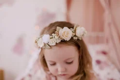 Alora Cream Ivory Girls Flower Crown