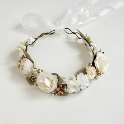 Alora Cream Ivory Girls Flower Crown