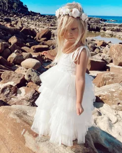 Alora Cream Ivory Girls Flower Crown