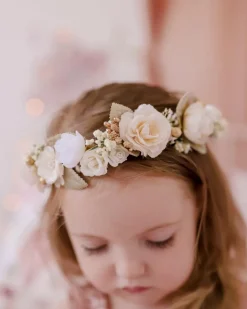 Alora Cream Ivory Girls Flower Crown