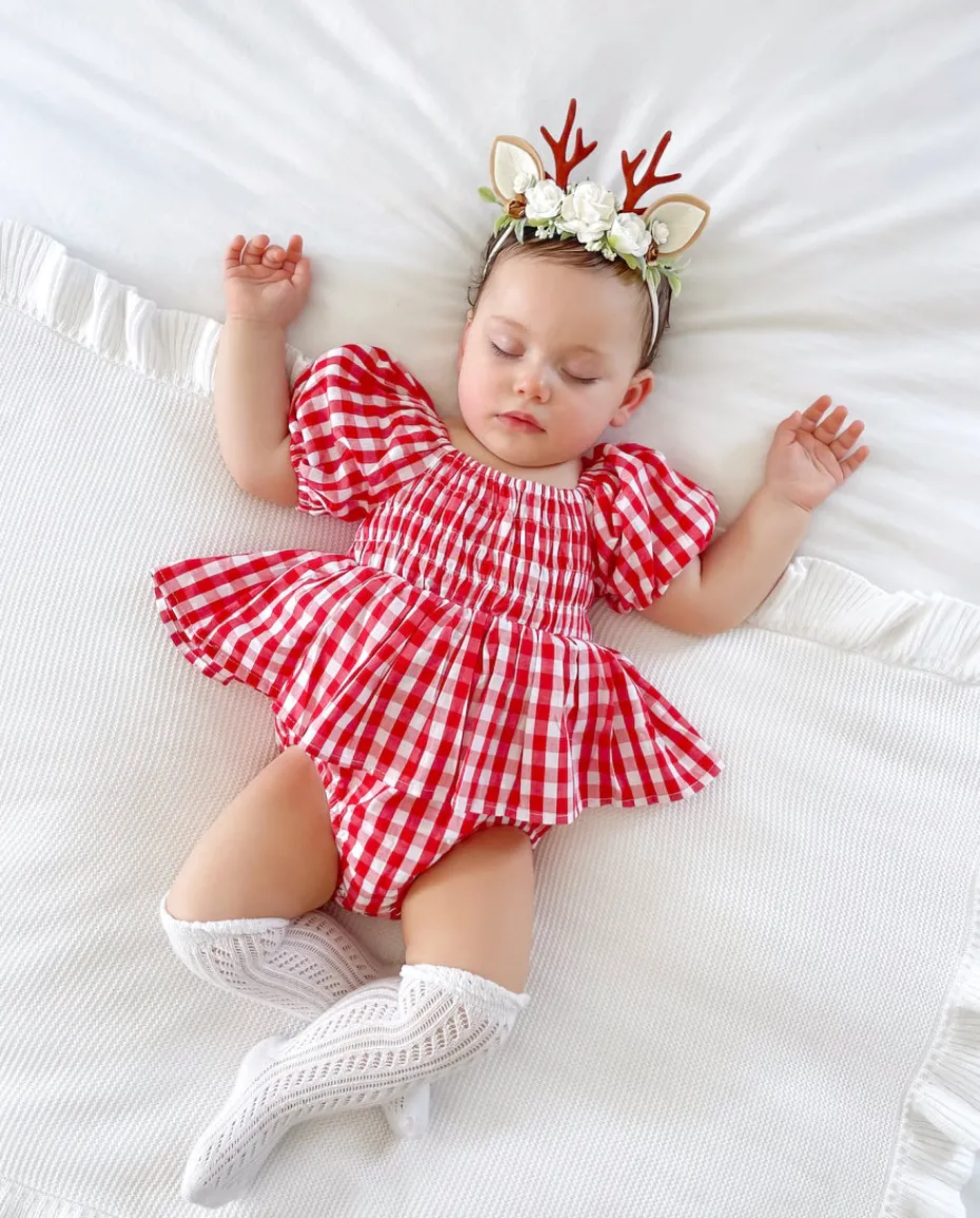 Angel Christmas Reindeer Stretch Baby Flower Crown