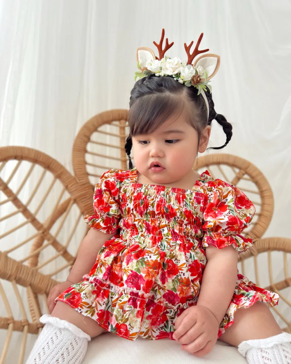 Angel Christmas Reindeer Stretch Baby Flower Crown