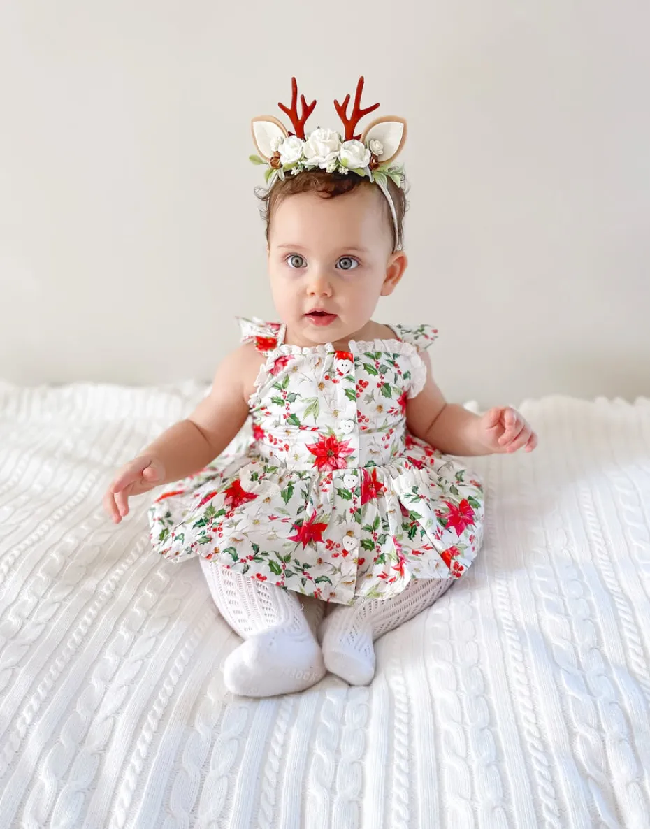 Angel Christmas Reindeer Stretch Baby Flower Crown