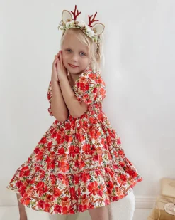 Angel Christmas Reindeer Baby Girls Flower Crown
