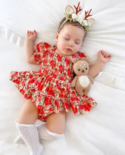 Angel Christmas Reindeer Stretch Baby Flower Crown