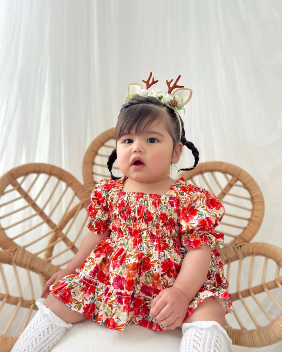 Angel Christmas Reindeer Stretch Baby Flower Crown