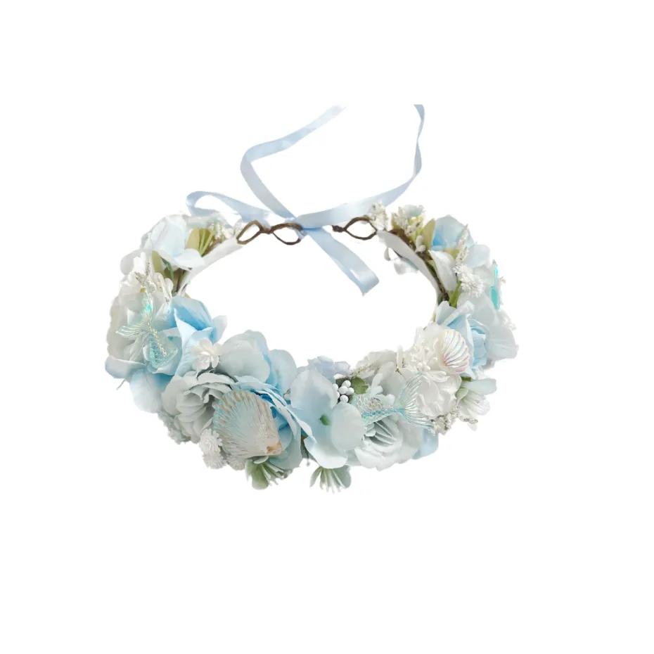 Aquamarine Blue Girls Flower Crown