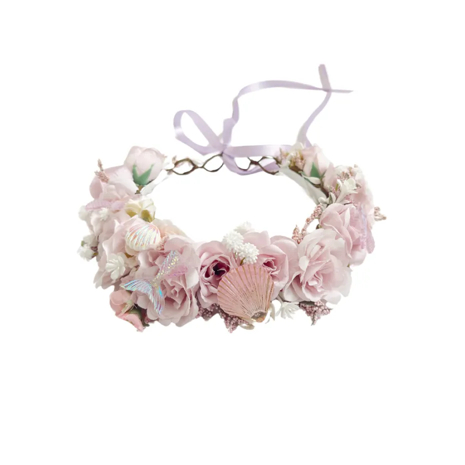 Aquamarine Purple Girls Flower Crown