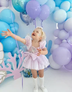 Ariel Purple Pearl Sequin Baby Girl Romper