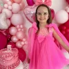Aurelia Fuchsia Pink Sequin Girls Party Dress