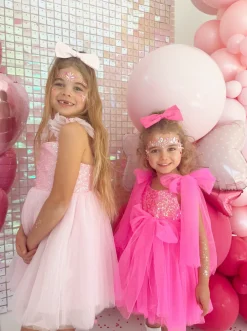 Aurelia Fuchsia Pink Sequin Girls Party Dress