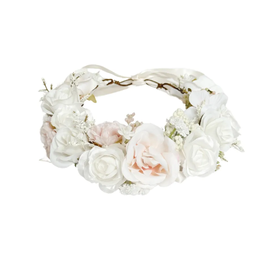 Ballerina White Rose Girls Flower Crown