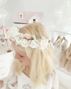 Ballerina White Rose Girls Flower Crown
