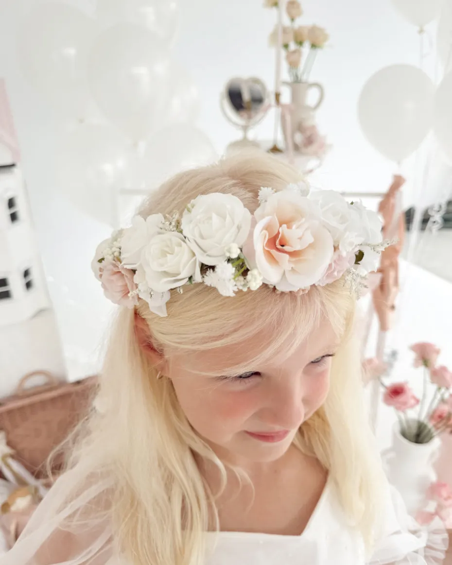 Ballerina White Rose Girls Flower Crown