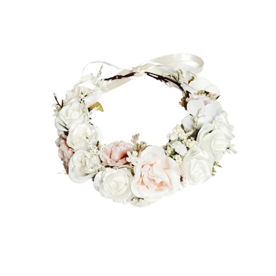 Ballerina White Rose Girls Flower Crown