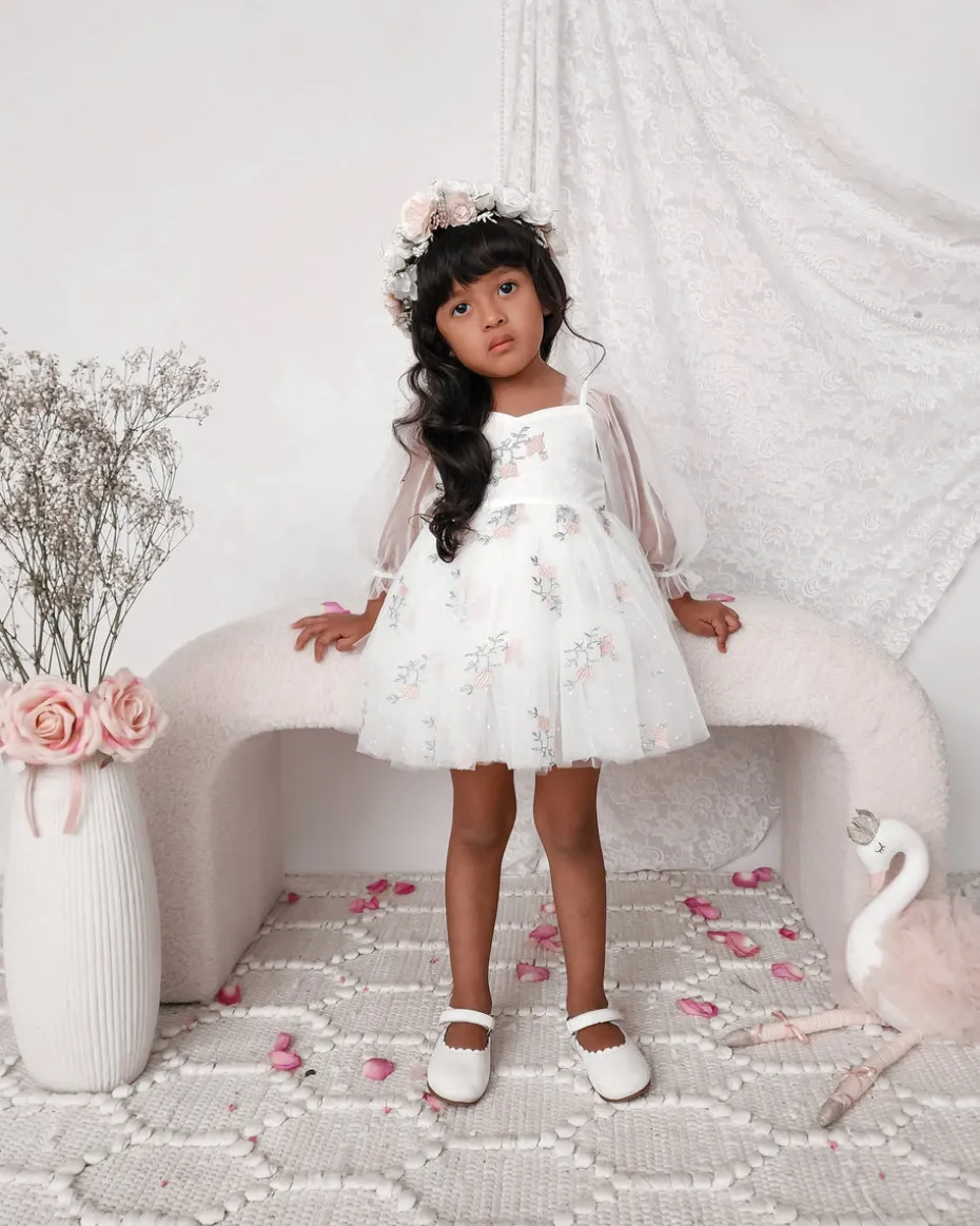 Ballerina White Rose Girls Flower Crown