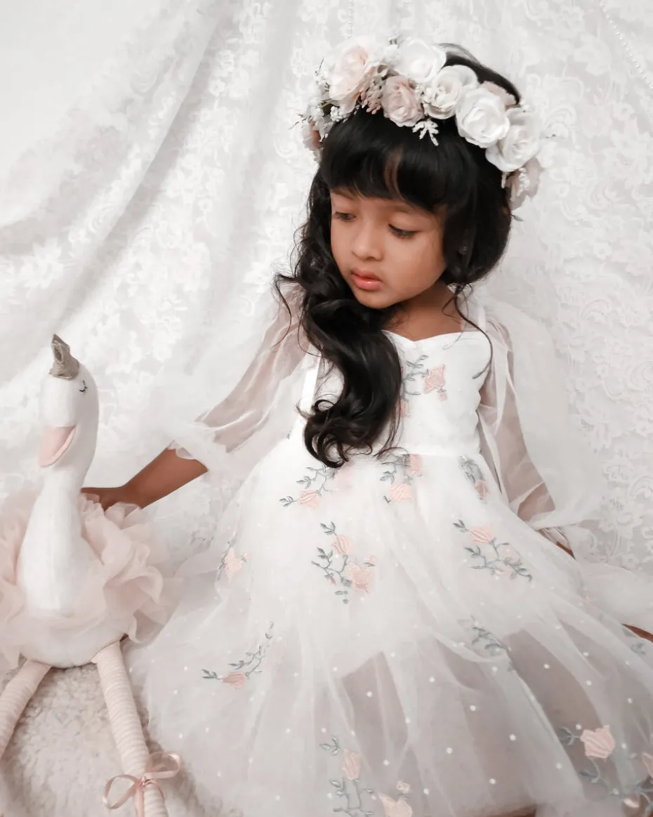 Ballerina White Rose Girls Flower Crown