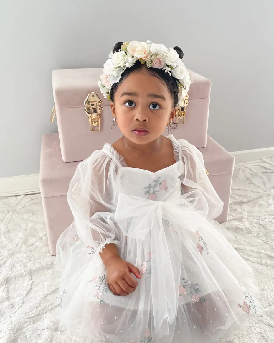 Ballerina White Rose Girls Flower Crown