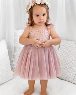 Bambi Dusty Rose Pink Flower Girl Dress