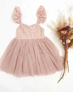 Bambi Dusty Rose Pink Flower Girl Dress
