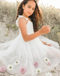 Bambi White Flower Girl Dress