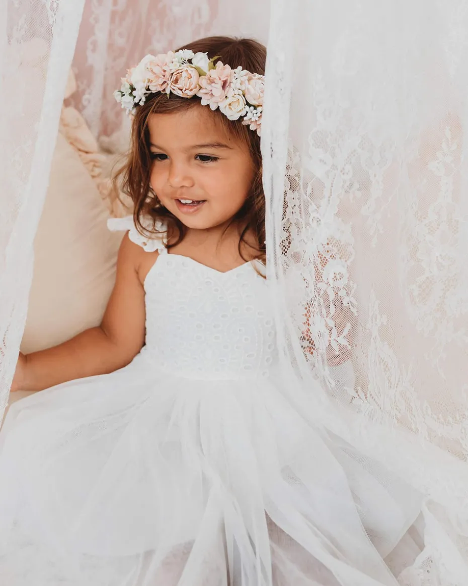 Bambi White Flower Girl Dress