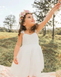 Bambi White Flower Girl Dress