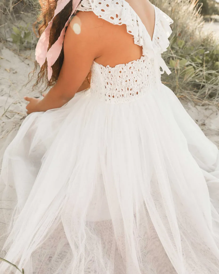 Bambi White Flower Girl Dress