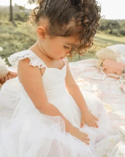 Bambi White Flower Girl Dress