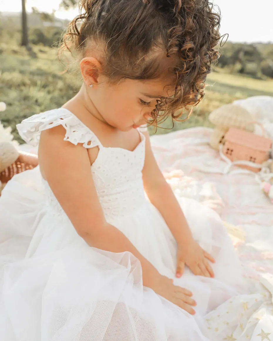 Bambi White Flower Girl Dress