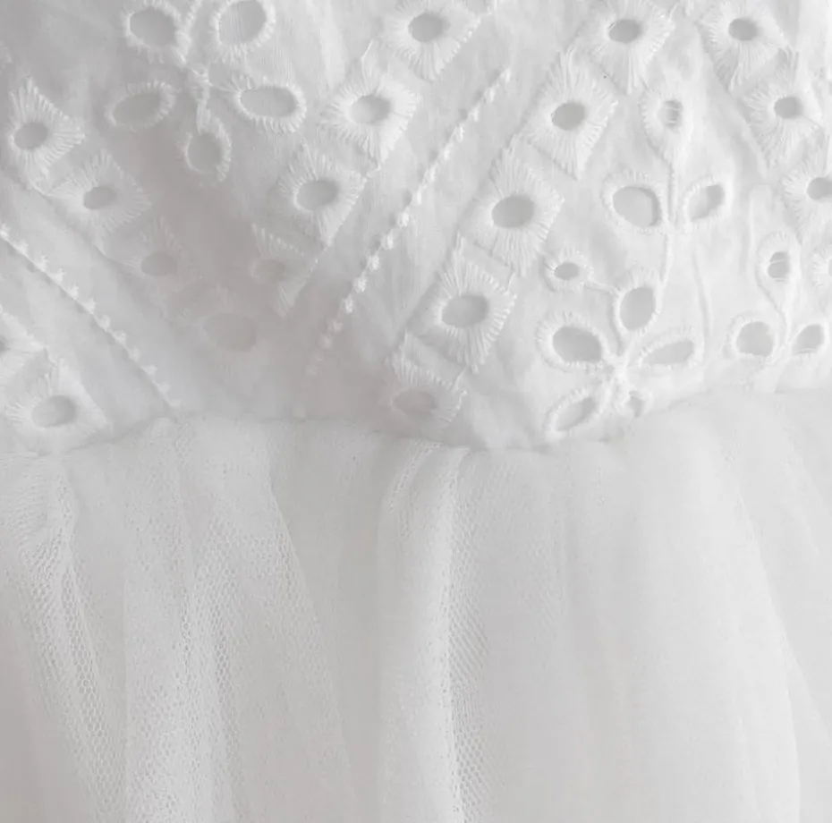 Bambi White Flower Girl Dress