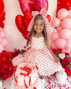 Be Mine White Heart Girls Party Dress