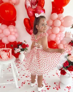 Be Mine White Heart Girls Party Dress