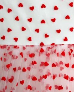 Be Mine White Heart Girls Party Dress