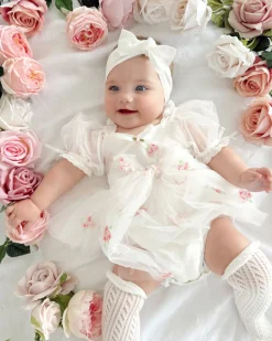 Belle Bow Baby Girl White Tulle Hair Accessories
