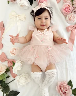 Belle Bow Perfect Pink Baby Girl Romper
