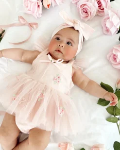 Belle Bow Perfect Pink Baby Girl Romper