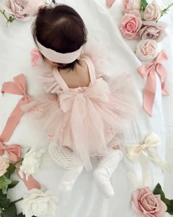 Belle Bow Perfect Pink Baby Girl Romper