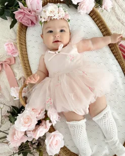 Belle Bow Perfect Pink Baby Girl Romper