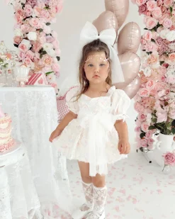 Blossom White Tulle Girls Hair Bow