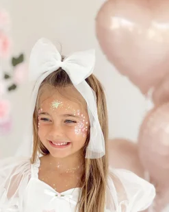 Blossom White Tulle Girls Hair Bow