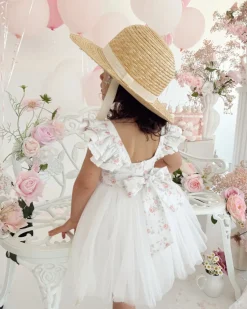 Briar Belle White Girls Floral Party Dress