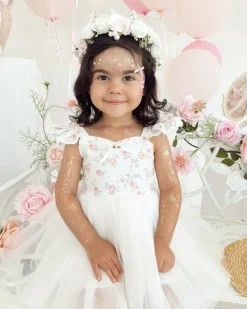 Briar Belle White Girls Floral Party Dress