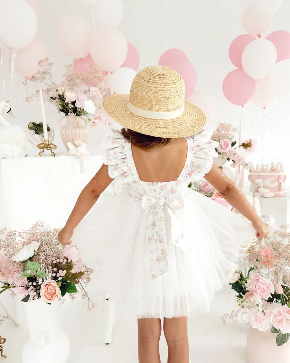 Briar Belle White Girls Floral Party Dress