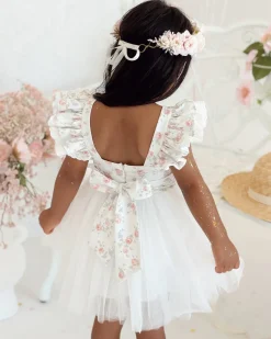 Briar Belle White Girls Floral Party Dress