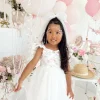 Briar White Tulle Girls Hair Bow