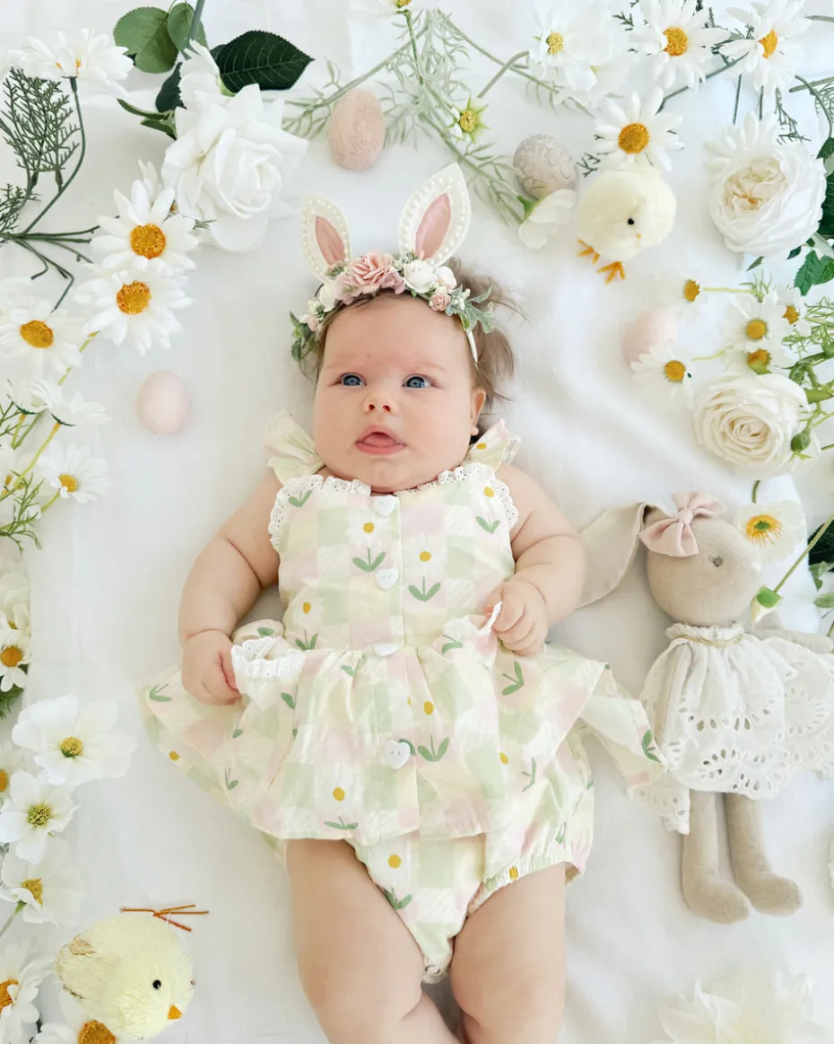 Bunnykins Pearl Pink Floral Stretch Headband