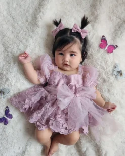 Butterfly Dusty Rose Baby Girl Tulle Hair Accessories