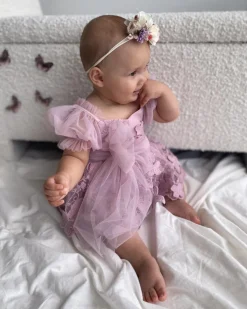 Butterfly Kisses Dusty Rose Baby Girl Romper