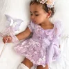 Butterfly Kisses Lilac Pink Rose Baby Girl Romper